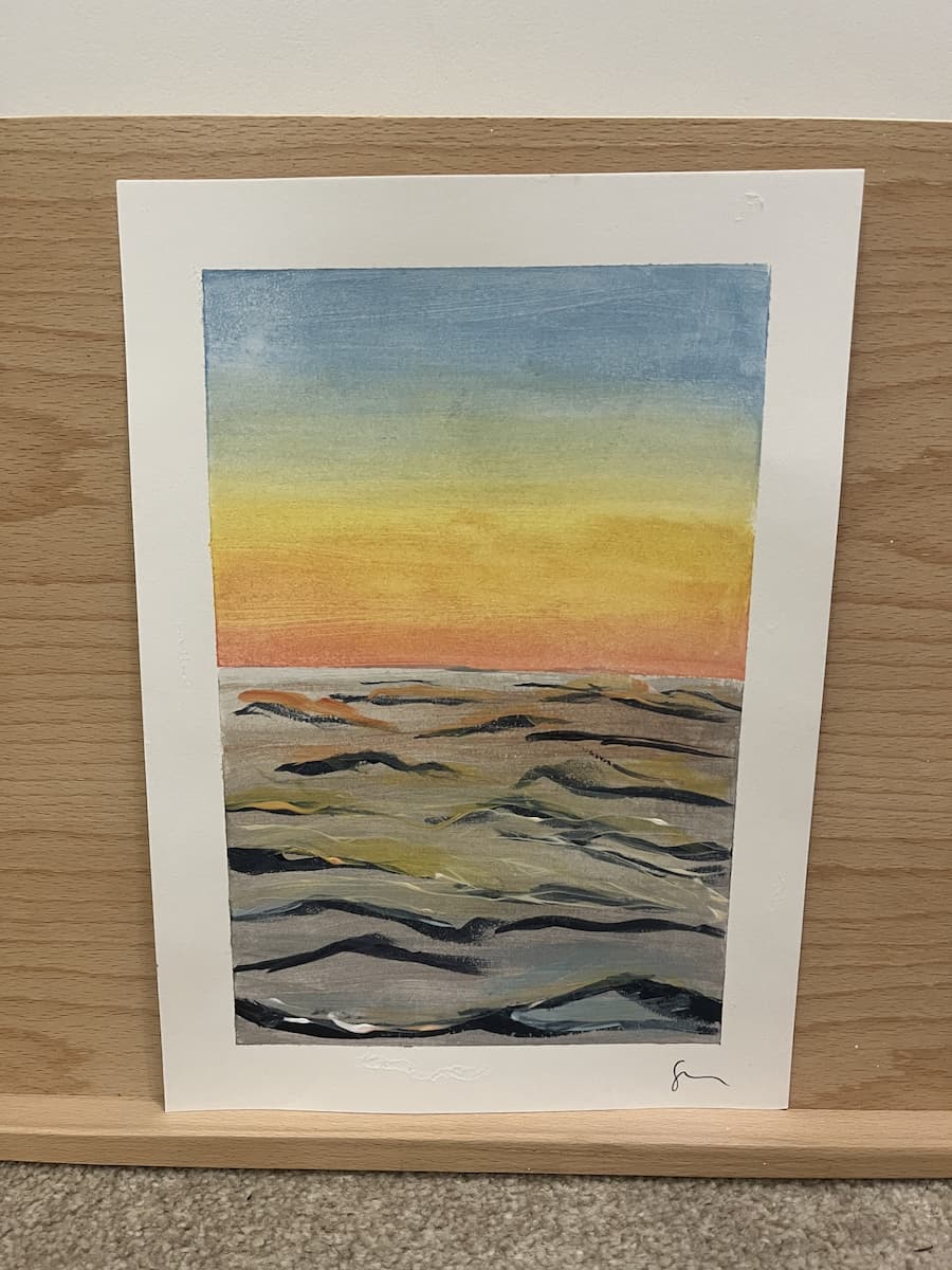 Evening Waves - acrylic painting by Steven Watson stainsbystev