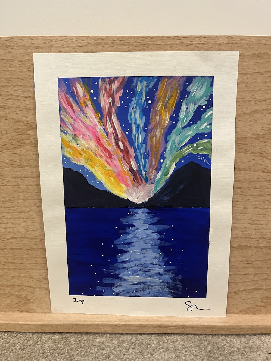 Jump - acrylic art by Steven Watson stainsbystev